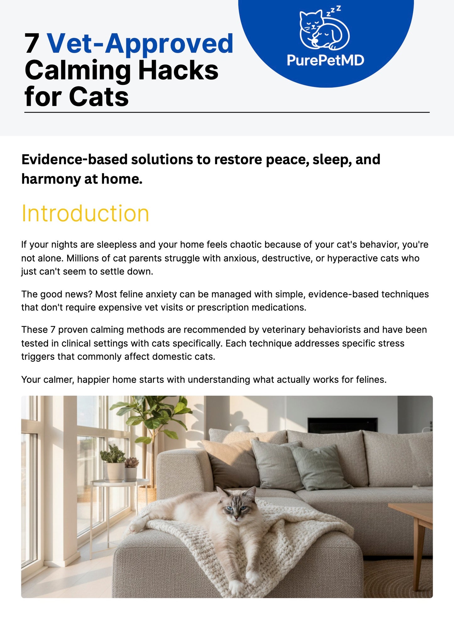 FREE Gift - Cat Calming Guide PDF